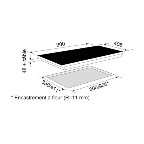 Table Induction Panoramique Noire 90 x 40,5 CM Airlux ATIF930BK - vue 2