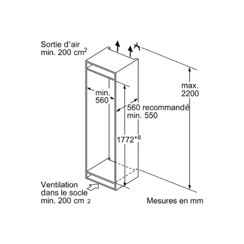 Réfrigérateur congélateur Combiné Intégrable Bosch KIS86AFE0 - vue 8