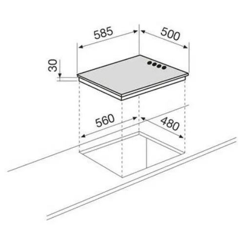 Table mixte inox 60 cm GLEM GTL647IX - vue 2