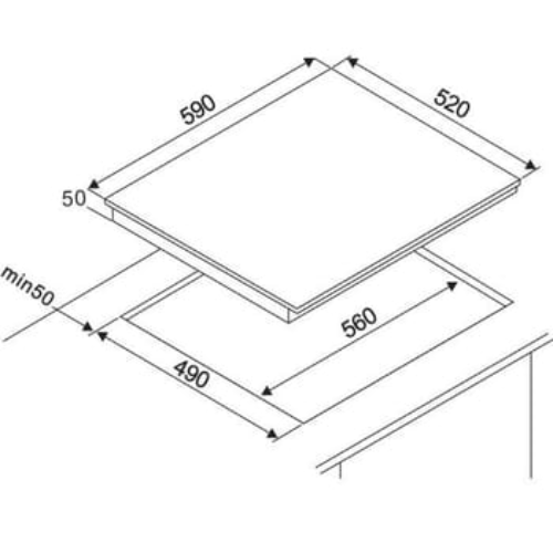 Table vitrocéramique 4 zones AMICA AVM3540 - vue 2