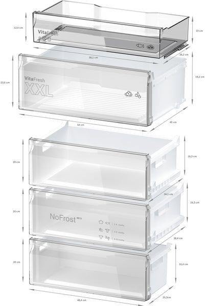 Série 4, Réfrigérateur combiné pose-libre, 203 x 70 cm, Couleur inox BOSCH KGN492LAF