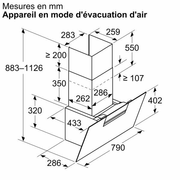iQ300, Hotte murale, 80 cm, Noir avec finition en verre SIEMENS LC87KFN60 - vue 6