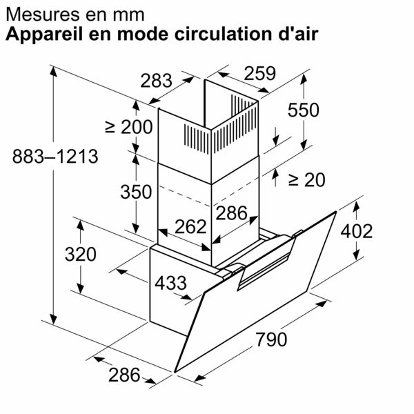 iQ300, Hotte murale, 80 cm, Noir avec finition en verre SIEMENS LC87KFN60 - vue 7