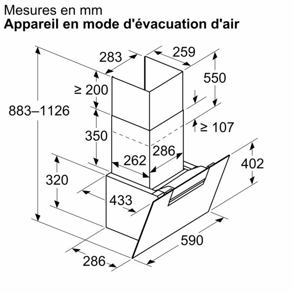iQ300, Hotte murale, 60 cm, Noir avec finition en verre SIEMENS LC67KFN60 - vue 6