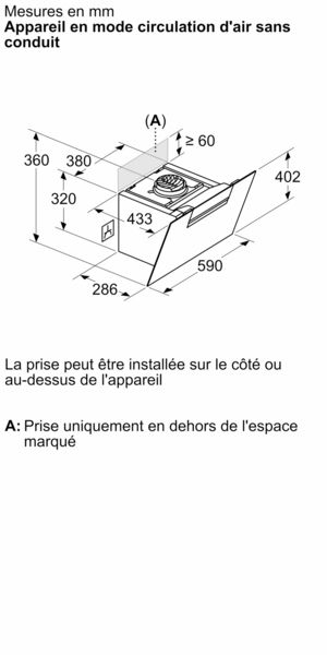 iQ300, Variante d'encastrement de la hotte , 60 cm, Noir avec finition en verre SIEMENS LC67JFN60 - vue 5