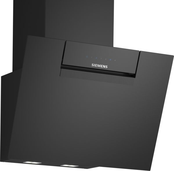 iQ300, Hotte murale, 60 cm, Noir avec finition en verre SIEMENS LC67KFN60 - vue 1