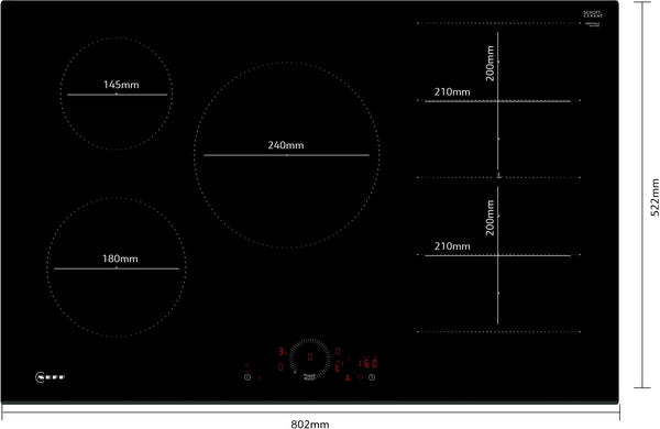 N 70, Table à induction, 80 cm, sans cadre NEFF T68FHV4L0 - vue 3