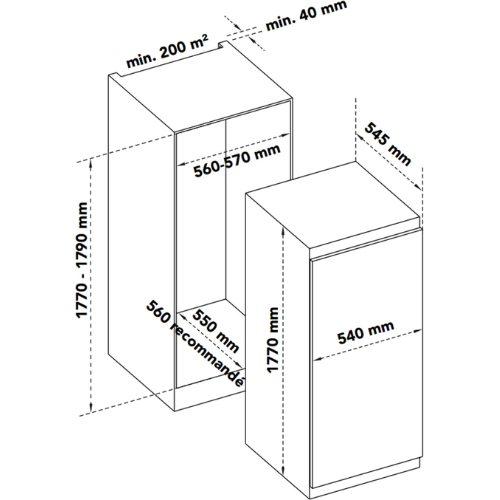 RÉFRIGÉRATEUR INTÉGRABLE TOUT-UTILE AIRLUX ARI290TU - vue 3