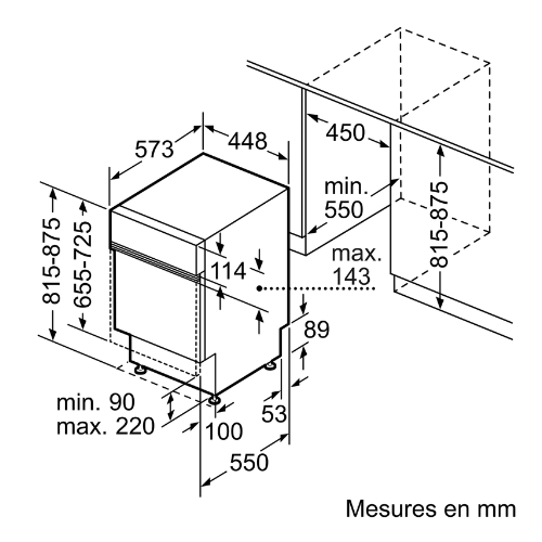 Série 2, Lave-vaisselle encastrable avec bandeau, 45 cm, Metallic BOSCH SPI2HKS42E - vue 10