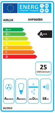 AIRLUX AHP660BK 60 cm Pyramid Wall-Mounted Hood
