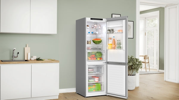 Série 4, Réfrigérateur combiné pose-libre, 186 x 60 cm, Couleur inox BOSCH KGN362LBF