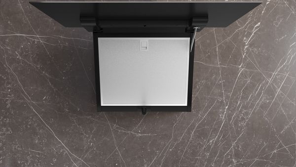 iQ300, Variante d'encastrement de la hotte , 60 cm, Noir avec finition en verre SIEMENS LC67JFN60 - vue 4