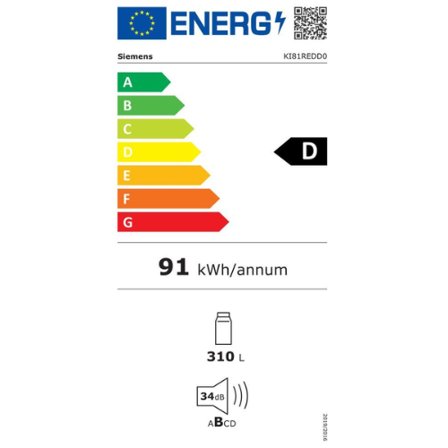 iQ500, Réfrigérateur intégrable, 177.5 x 56 cm, Charnières pantographes softClose SIEMENS KI81REDD0 - vue 5