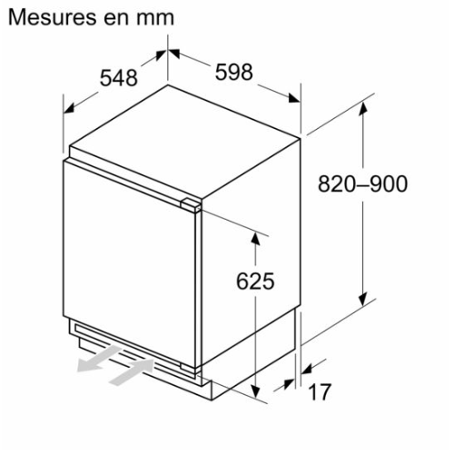 iQ500, Réfrigérateur intégrable, 82 x 60 cm, Charnières pantographes softClose SIEMENS KU21RADE0 - vue 7