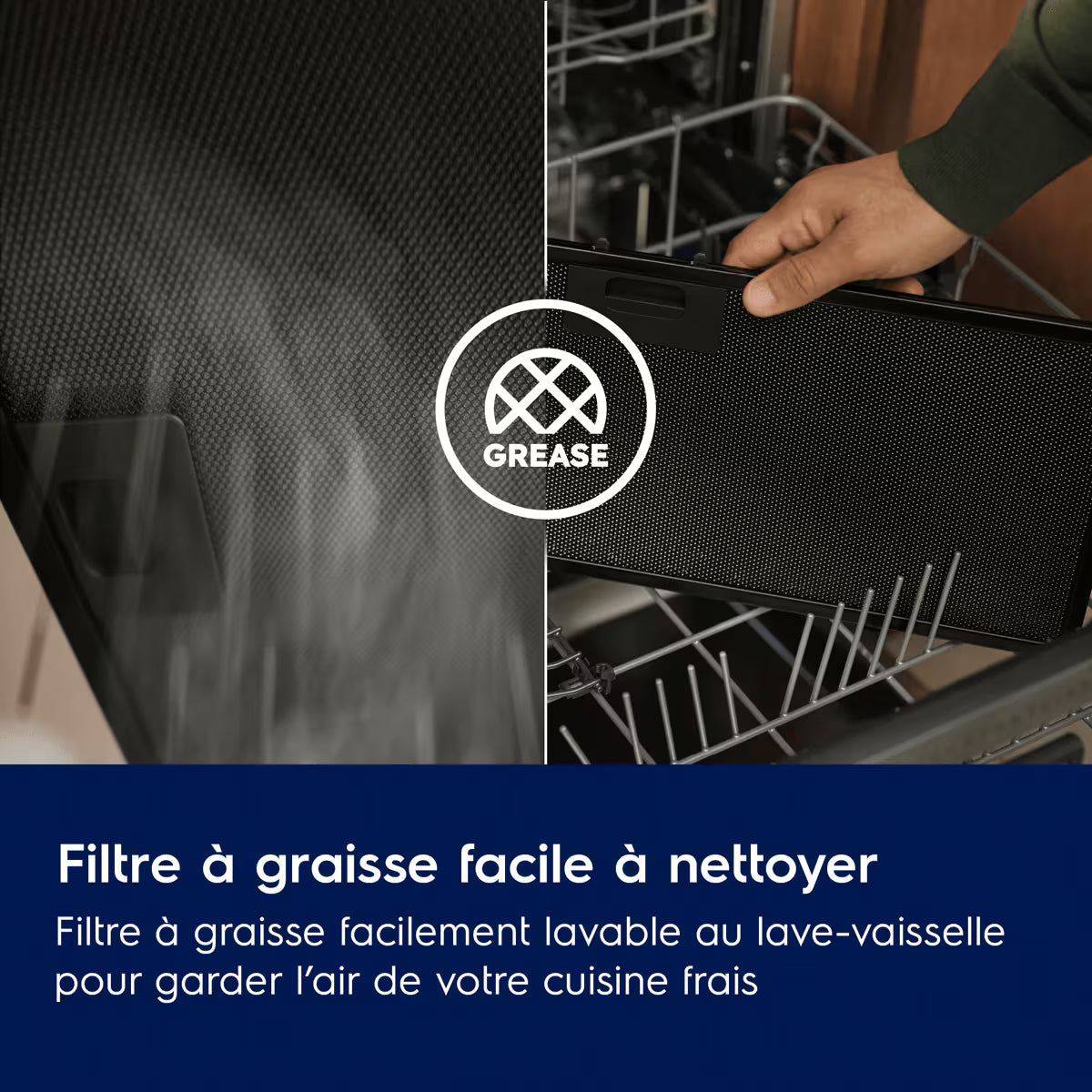 Hotte décorative murale 90 cm Série 500 ExtractionTech ELECTROLUX LFC519X
