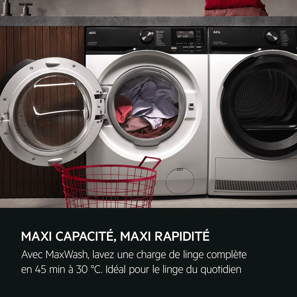 Lave-linge hublot Pose-libre Série 6000 Prosense® 9 kg AEG LFE6EG94AD