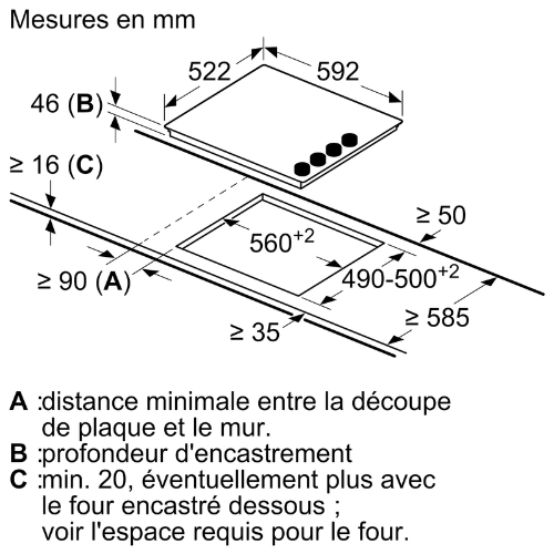Série 2, Table électrique, 60 cm, Noir, sans cadre BOSCH PKE611CA8E - vue 5