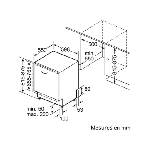 iQ500, Lave-vaisselle tout intégrable, 60 cm, Porte à glissières SIEMENS SN75EX13CE - vue 6