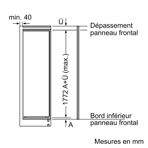 iQ300, Réfrigérateur intégrable, 177.5 x 56 cm, charnières pantographes SIEMENS KI81RVFE0 - vue 6