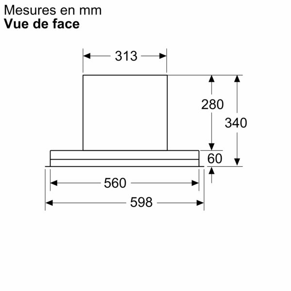 iQ500, Hotte design intégré, 60 cm, Noir avec finition en verre, Noir mat SIEMENS LJ67BDP60