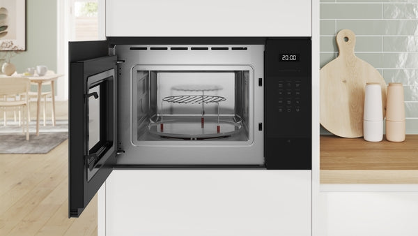 Série 6, Micro-ondes encastrable avec grill, 59 x 38 cm, Noir BOSCH BEL554MB2
