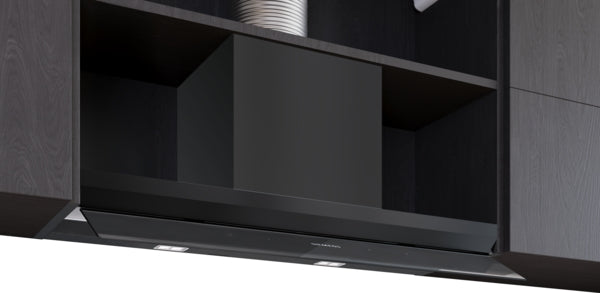 iQ500, Hotte design intégré, 90 cm, Noir avec finition en verre, Noir mat SIEMENS LJ97BDP60