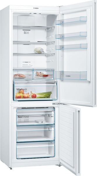 Série 4, Réfrigérateur combiné pose-libre, 203 x 70 cm, Blanc, Total No Frost BOSCH KGN493WDA