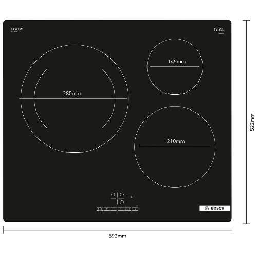 Série 4, Table à induction, 60 cm, Noir, sans cadre BOSCH PIJ611BB5E - vue 4