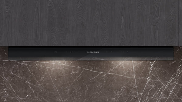 iQ500, Hotte design intégré, 90 cm, Noir avec finition en verre, Noir mat SIEMENS LJ97BDP60