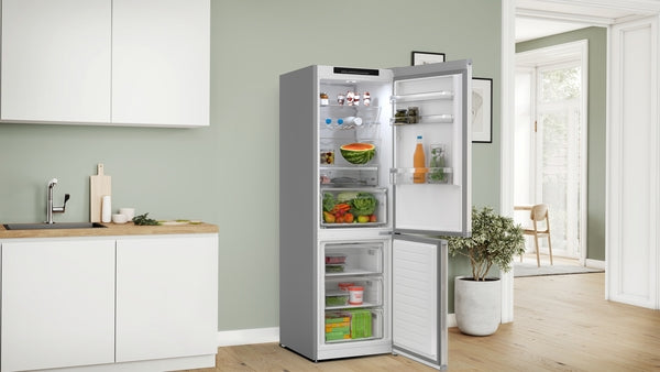 Série 4, Réfrigérateur combiné pose-libre, 186 x 60 cm, Couleur inox BOSCH KGN362LAF