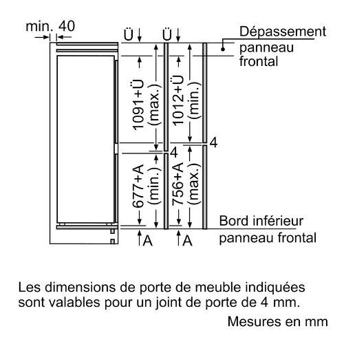 Série 4, Réfrigérateur combiné intégrable, 177.2 x 54.1 cm BOSCH KIV86VSE0 - vue 9