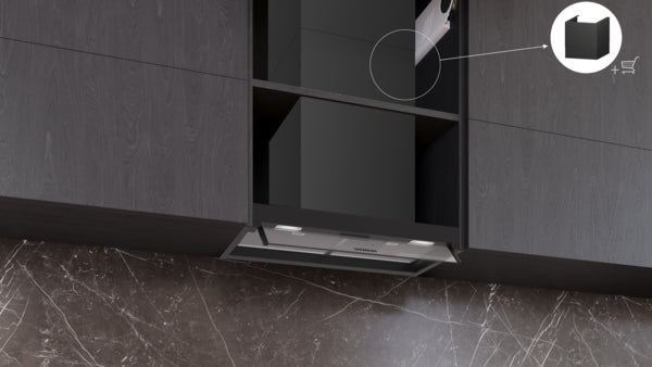 iQ300, Hotte design intégré, 60 cm, , Noir mat SIEMENS LJ65BCC60