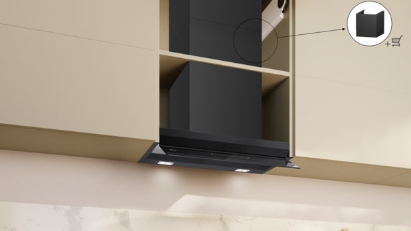 N 70, Hotte design intégré, 60 cm, Noir avec finition en verre, Noir mat NEFF D67XDP2S0