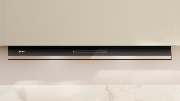 N 70, Hotte design intégré, 90 cm, Noir avec finition en verre, Noir mat NEFF D97XDP2S0