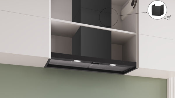 Série 2, Hotte design intégré, 90 cm, Noir mat BOSCH DBB93BC60