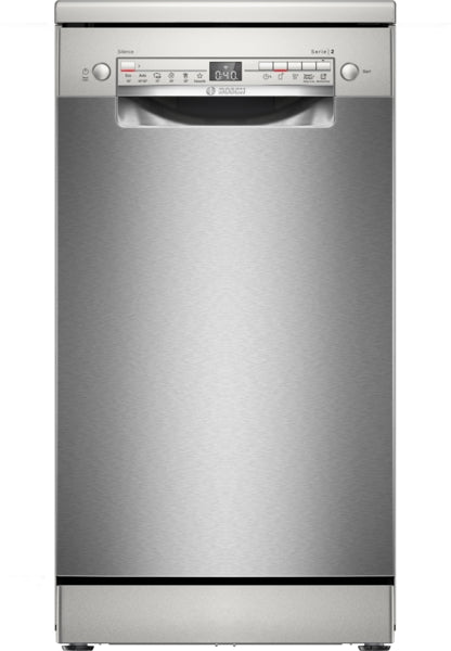 Série 2, Lave-vaisselle pose-libre, 45 cm, Acier brossé anti-traces BOSCH SPS2HKI55E