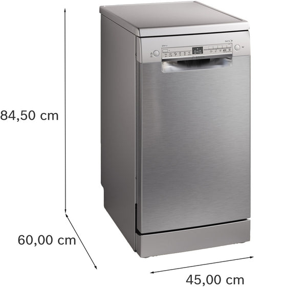 Série 2, Lave-vaisselle pose-libre, 45 cm, Acier brossé anti-traces BOSCH SPS2HKI55E