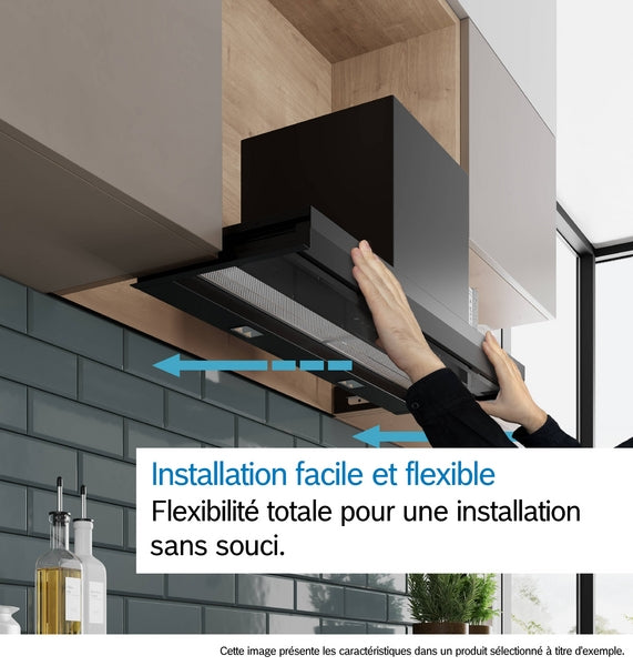 Série 2, Hotte design intégré, 60 cm, Noir mat BOSCH DBB63BC60