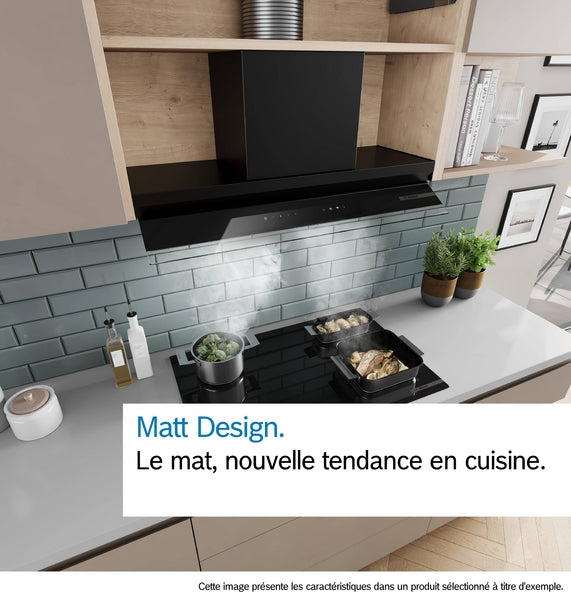 Série 2, Hotte design intégré, 90 cm, Noir mat BOSCH DBB93BC60