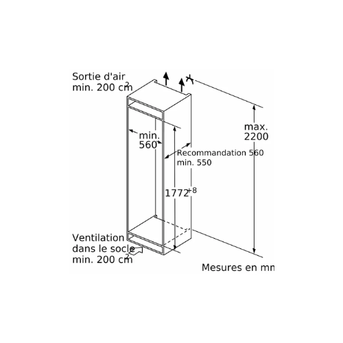 iQ500, Réfrigérateur combiné intégrable, 177.2 x 55.8 cm SIEMENS KI86SADE0 - vue 11