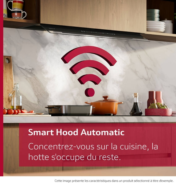 N 70, Hotte design intégré, 90 cm, Noir avec finition en verre, Noir mat NEFF D97XDP2S0