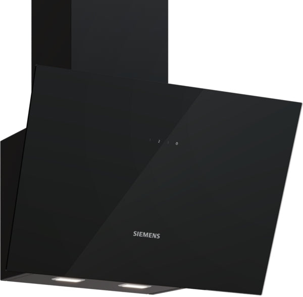 iQ300, Hotte murale, 60 cm, Noir avec finition en verre, Noir SIEMENS LC65KDF61