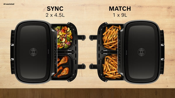 Série 4, Air fryer double bac, Noir BOSCH MAFD440B7