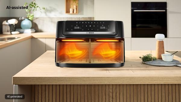 Série 4, Air fryer double bac, Noir BOSCH MAFD440B7