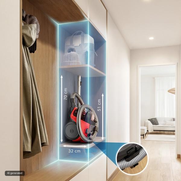 Série 2, Aspirateur sans sac, Rouge BOSCH BGC05RD2H