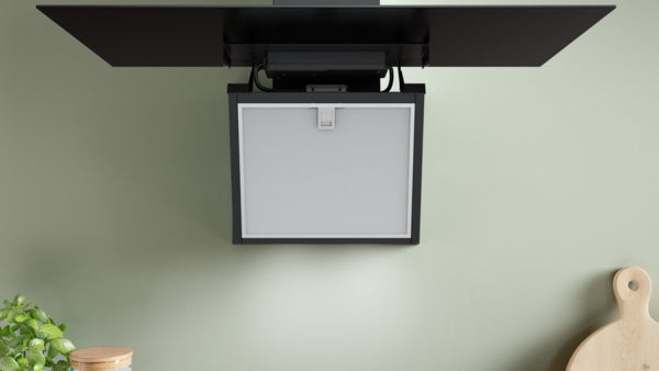 Série 4, Hotte murale, 90 cm, Noir avec finition en verre, Noir BOSCH DWK95DF61