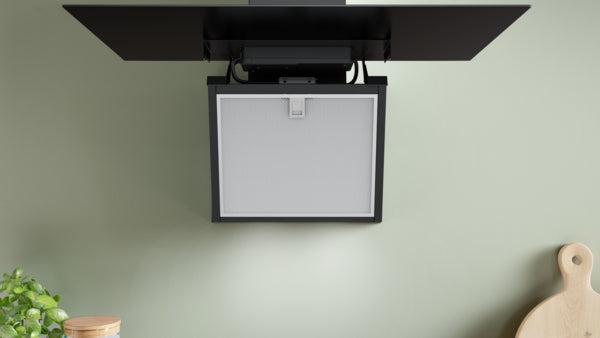 Série 4, Hotte murale, 80 cm, Noir avec finition en verre, Noir BOSCH DWK85DF61