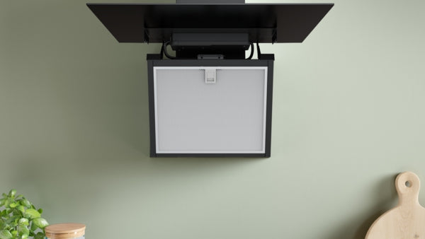Série 4, Hotte murale, 60 cm, Noir avec finition en verre, Noir BOSCH DWK65DF61