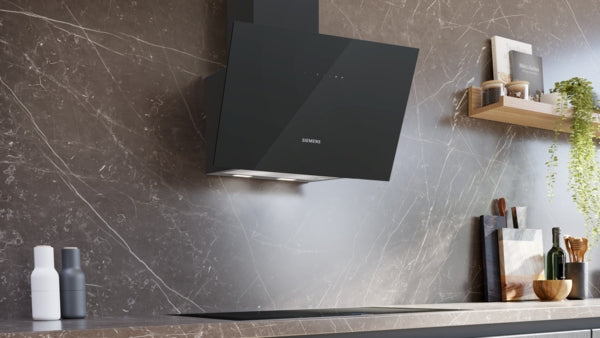 iQ500, Hotte murale, 60 cm,  Noir avec finition en verre, SIEMENS LC67KCN61