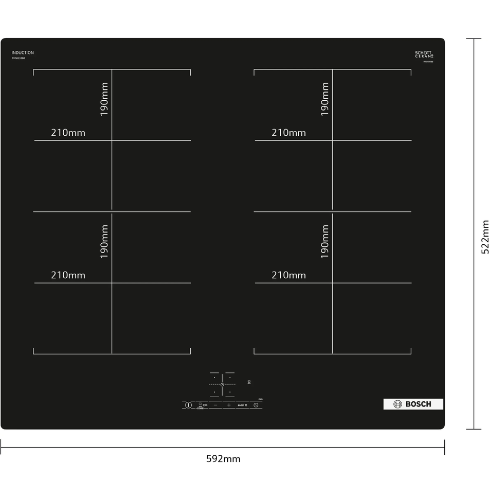 Série 4, Table à induction, 60 cm, Noir, sans cadre BOSCH PVQ611BB6E - vue 4
